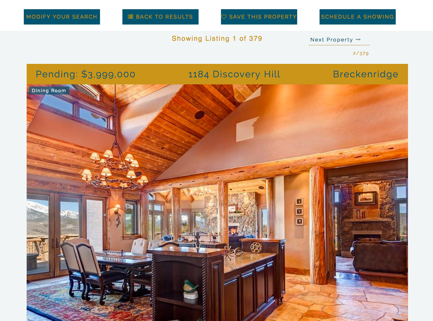 a screenshot of a property details  page at Real Estate Summit County